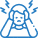 Icon of a person with hands on their head, symbolizing stress or confusion, against a solid blue background.