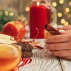 woman eating on christmast holidays
