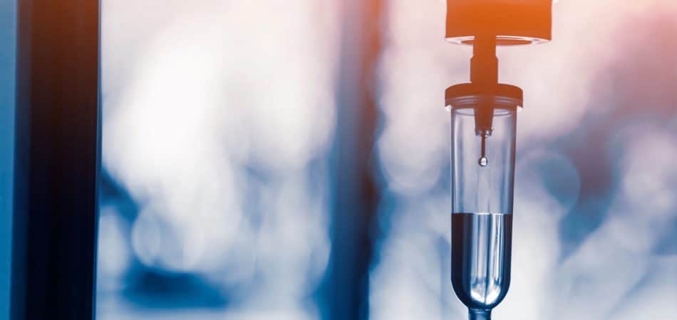 close up image of an iv dripping